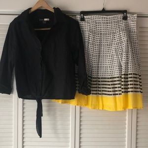 Skirt and shirt outfit